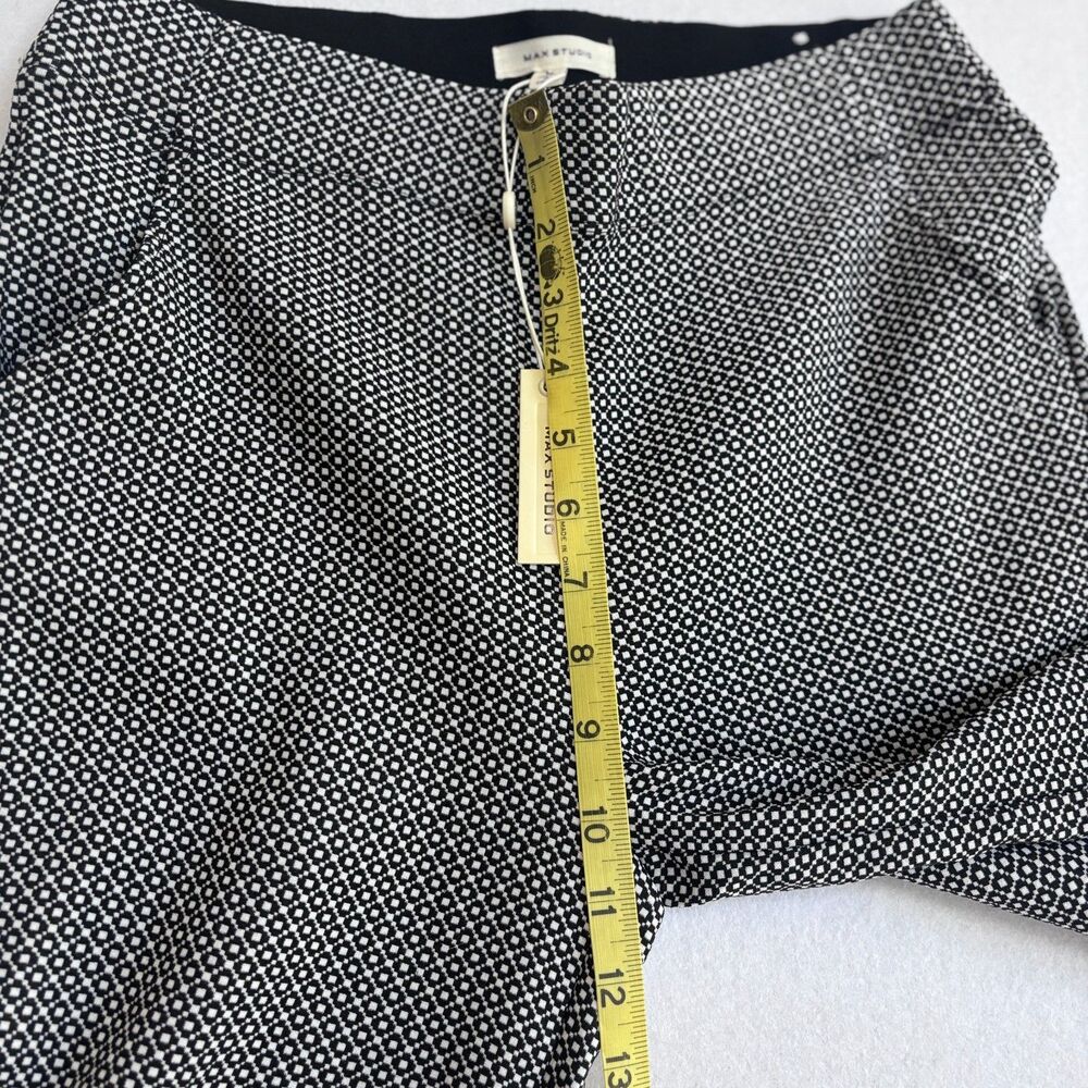 Max Studio Pull On Ankle Dress Pants Women's M Black White Retro Mod Comfort NWT - Picture 5 of 8